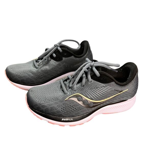 Saucony Sneakers Womens 7.5 W Gray Pink Guide 14 Running PWRRun Athletic Shoes - Picture 2 of 13